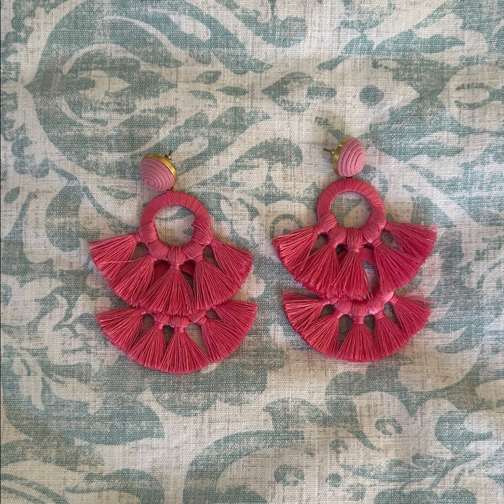 Tuckernuck Fuchsia Tassel Earrings